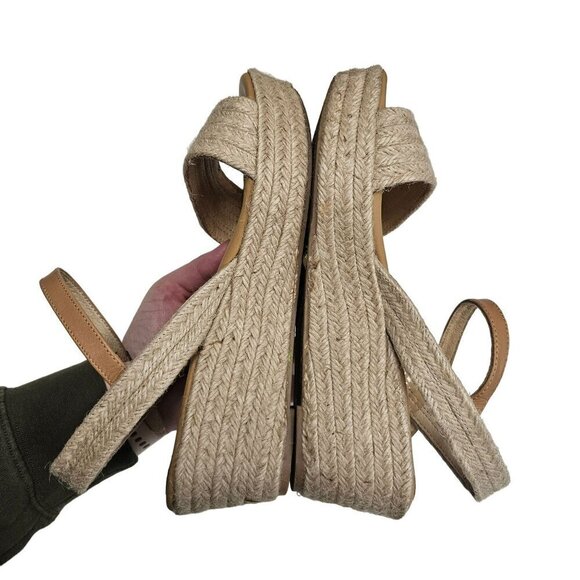 Matt Bernson Women's Espadrille Wedge Sandals Size 8M Tan & Beige Boho Beachy - Picture 5 of 14